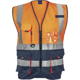Barron Cue Safety Vest Navy-Safety Orange